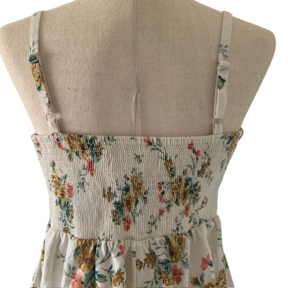 Old Navy Floral Country Cowgirl Dress M Western Prairie Linen‎ Rayon Boho EUC - Picture 7 of 12
